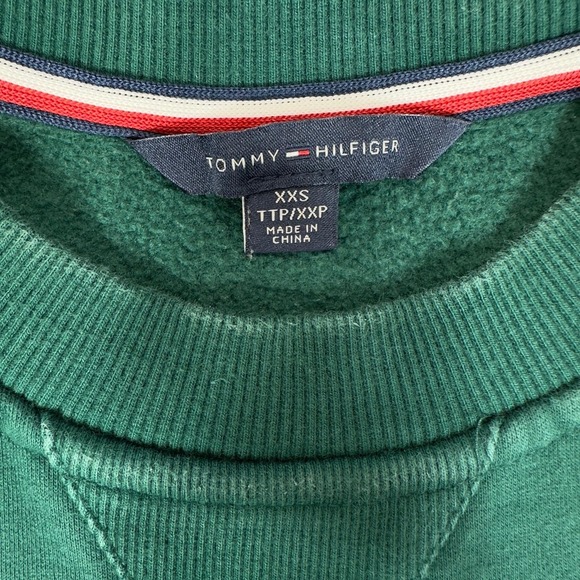 Tommy Hilfiger Vintage Y2K Sweatshirt Dress‎ Long Sleeve Green Women's size XXS - Picture 5 of 9